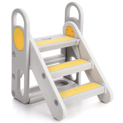 Foldable Toddler Step Stool for Kids, Adjustable 3 Steps Stool with Handles, Kids Step Stool for Bathroom Sink, Kitchen Counter, Toilet Potty Training by Ebern Designs