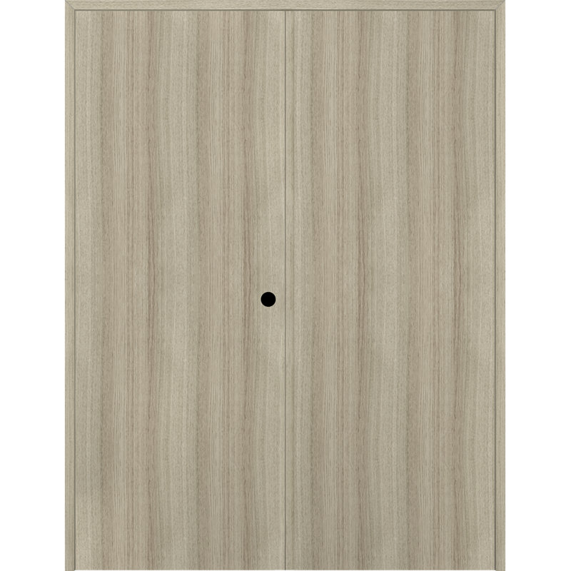 Porte double à panneaux en bois manufacturé Optima, L 59,5 po x H 79,37 po, Shambor, À gauche