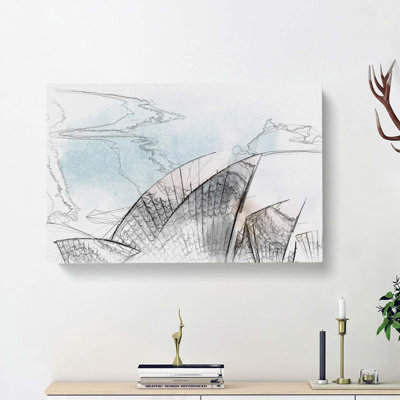 Sydney Opera House In Australia In Abstract - Wrapped Canvas Print