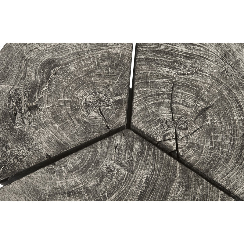 Clover Gray Chamcha Wood Round Coffee Table with Metal Base