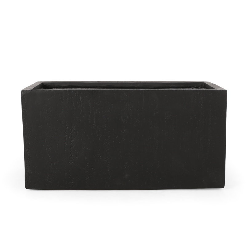 Magnesium Oxide Lightweight Concrete Patio Planter - 31.92" X 15.32" 16" Black Outdoor Accessory 16