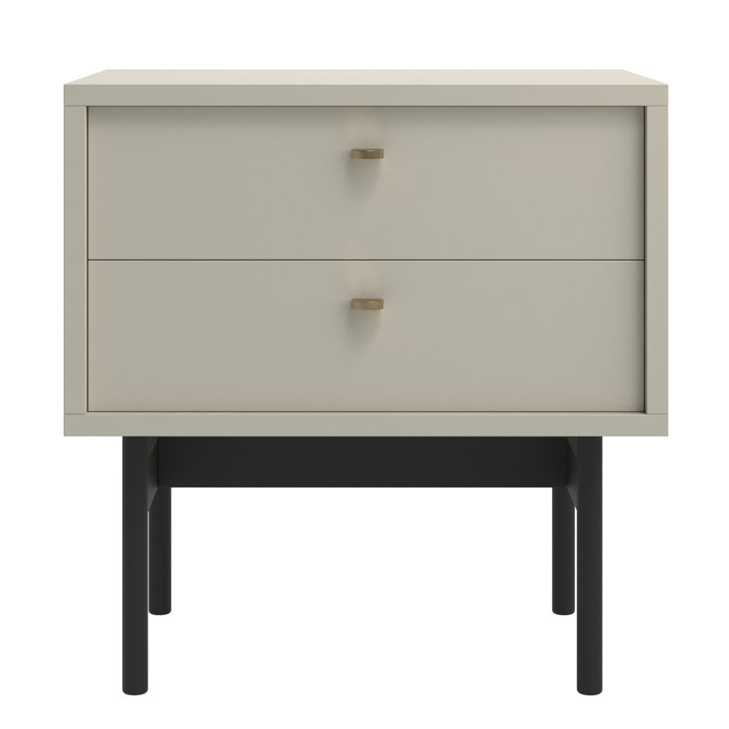 Tenafly 2-Drawer Bedside Table 55 cm Cashmere