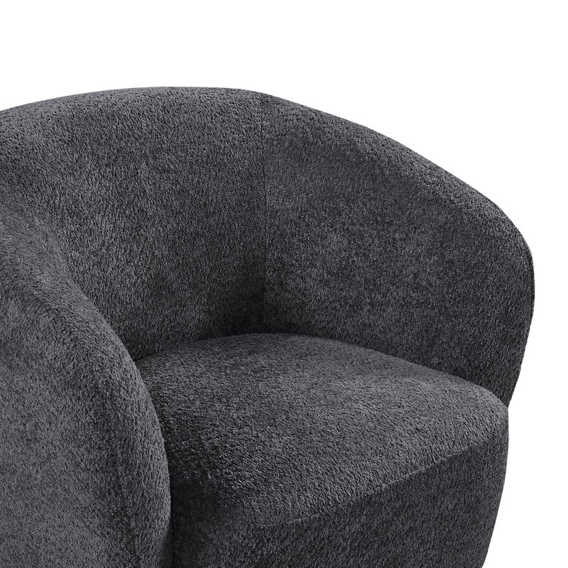 31.1"Width 360-degree swivel Barrel Chair, Dark Gray Foam Padding