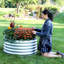Lit de jardin surélevé rond en acier rond Galvalume - 3 pi x 3 pi - Argent-1425065946