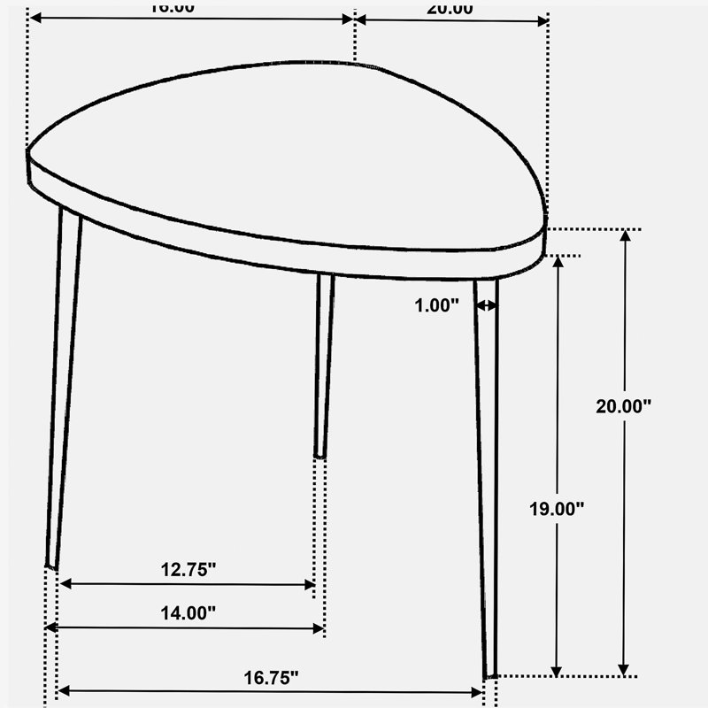 Ensemble de tables basses et de tables de bout noires 3 pièces Xander