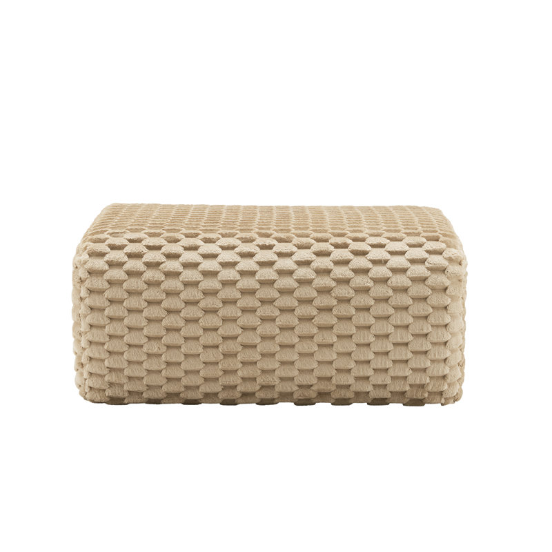 Repose-pieds flanelle en tissu clair chameau