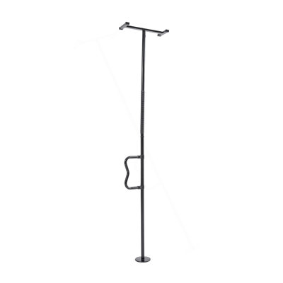 Floor-To-Ceiling Transfer Pole, Tension Mounted Bathroom Grab Bar With Anti-Slip Curve Handle, 300 Lbs Capacity Security Pole For Elderly, Ideal Senior Safety Pole For 7-10 Ft Ceilings, Black