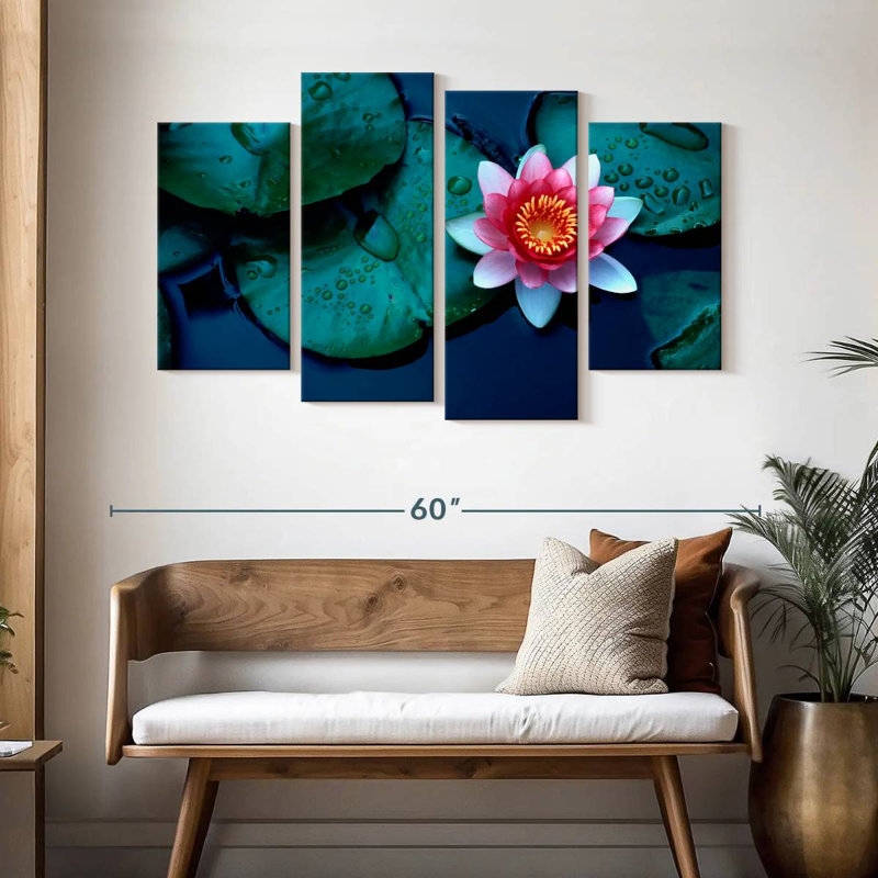 Harnek Vibrant Pond Lotus, 32" H x 52" W