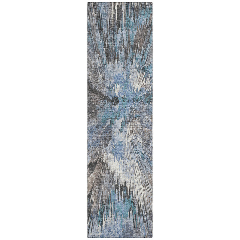 Machine Washable Indoor/Outdoor Pablo ACN2283 Abstract Rug, Runner 2'3" x 7'6"