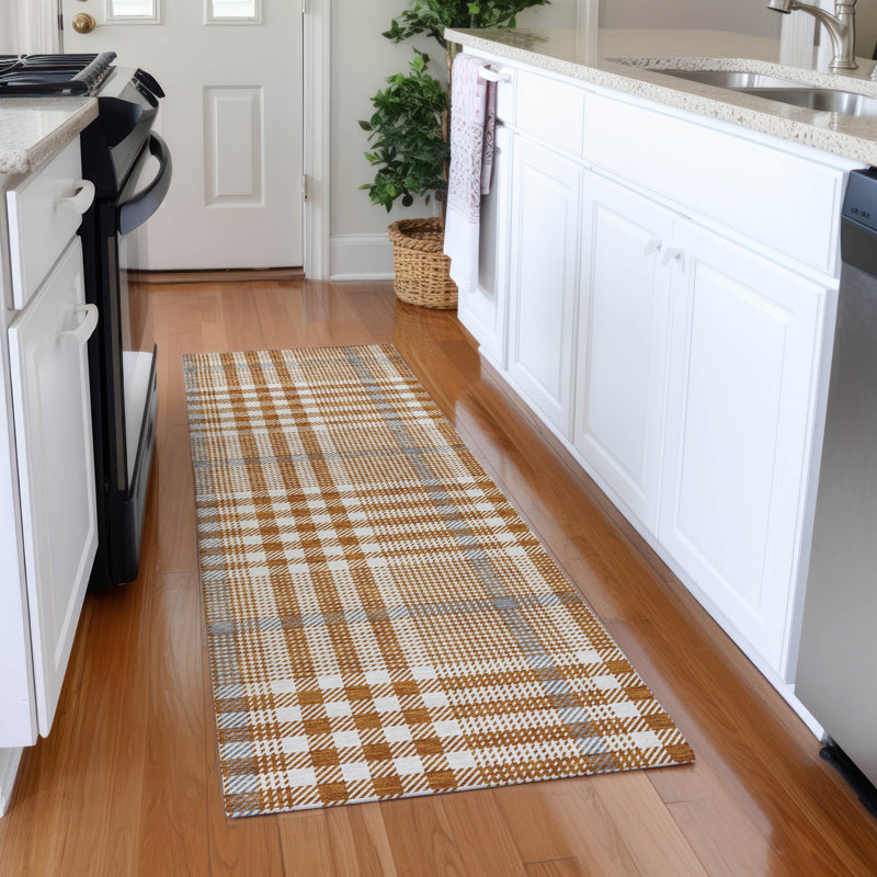 Tapis à carreaux Corry AMF1054 lavable à la machine de qualité supérieure, Tapis de couloir 2 pi 3 po x 7 pi 6 po