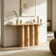 Console de forme ovale avec base robuste-129955739