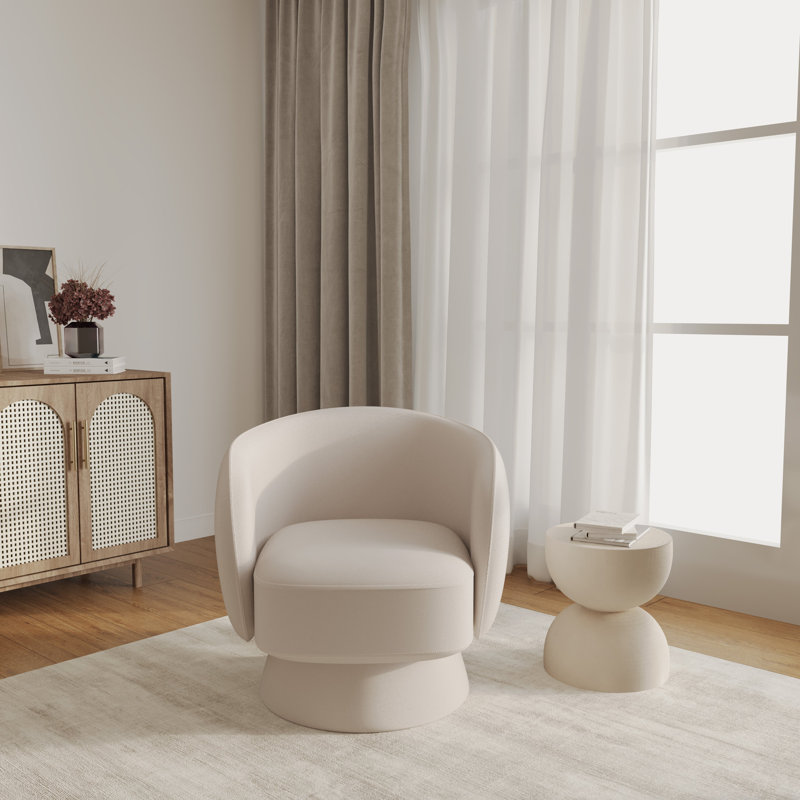 Fauteuil d'appoint pivotant Taccarra, Lin avoine