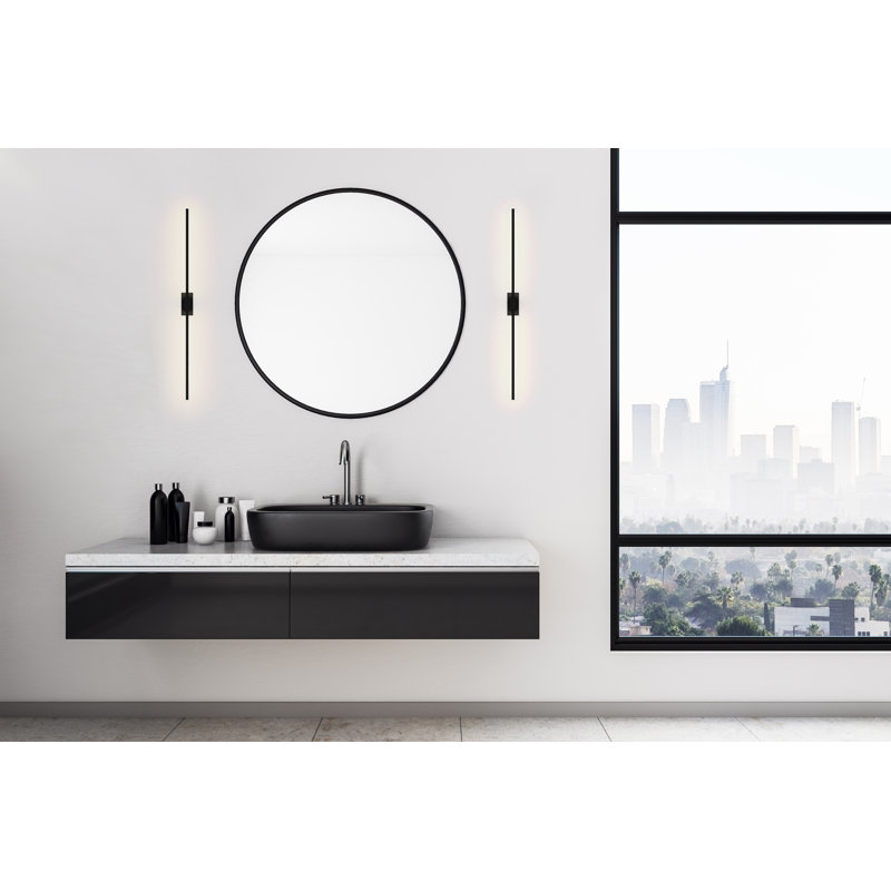 Z-Bar 1 - Light LED Armed Sconce, Matte Black, 4.5" H x 48" W x 4" D