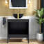 Meuble-lavabo moderne en céramique noire avec lavabo et rangement