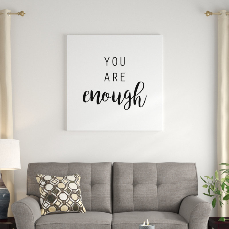 «Quotable III», art textuel sur toile, H 36 po x l 36 po, Toile tendue