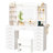 Modern Makeup Vanity Set Lighted Mirror And Glass Top, 15 Drawers & Built-in Outlets