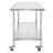 Stainless Steel Work Table, 38 Inch Height, Adjustable Shelf, Wheels Included-697108207