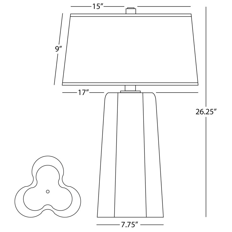 Lampe de table ondulée 26,25 "
