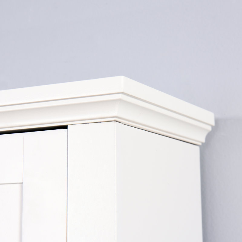 Armoire de salle de bain à dessus de toilette - matériau, tablette réglable, peu encombrante, blanche, 23,76 x 7,54 x 66,22 pouces