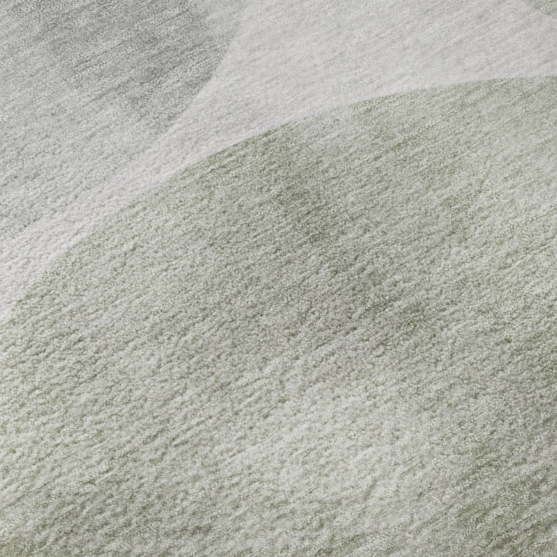 Premium Machine Washable Mayfield  Geometric Rug, 3' x 5', Aloe