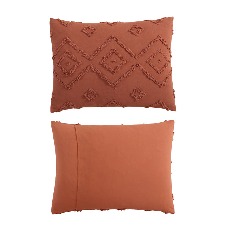 Rust King Cotton Down Alternative Comforter Set with Fringe
