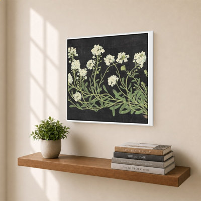 Fleurs rétro sur fond noir par Wild Apple Portfolio - impression sur toile