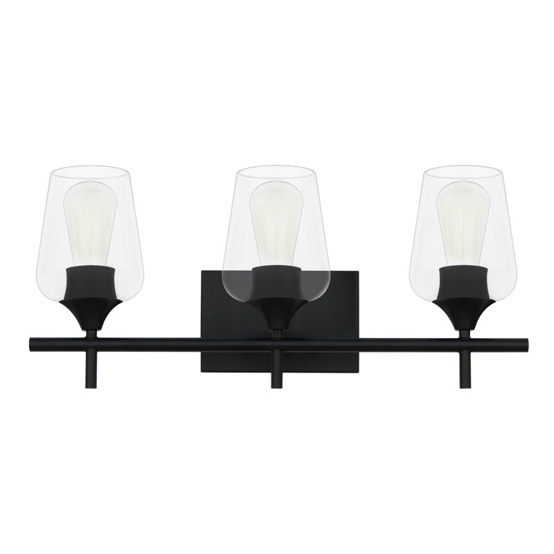 Barre d'éclairage de salle de bain 2 lumières à intensité variable, Noir, 2