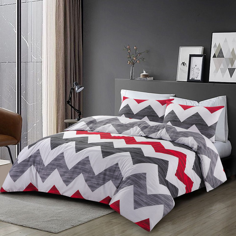 Nowa Cotton Blend Chevron / Zig Zag Duvet Cover with Pillowcases, Single - 1 Standard Pillowcase