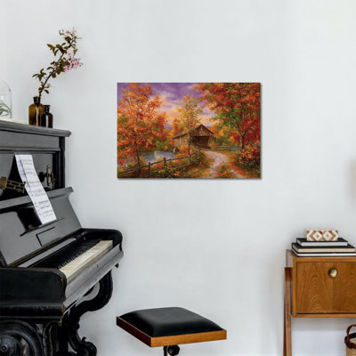 Art mural d'automne, décoration murale photos d'automne, art mural sur toile d'automne, art mural d'automne, art mural naturel pour salon, peintures murales sur toile pour chambre à coucher, art mural d'automne prêt à accrocher 12 po x 16 po