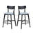 Wooden Bar Chairs Set Of 2, Modern Soft Upholstered Kitchen Island Chairs, Counter Height Stool With Backrest