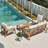 Outdoor Conversation Furniture Set with Wood Pattern