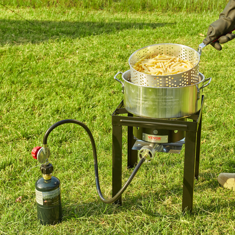 VEVOR VEVOR Premium Aluminum 30 Qt. Turkey Fryer And 10 Qt. Fish Fryer Boiler Steamer Set