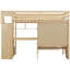 Lit simple surélevé naturel avec bureau, tablettes et rangement robuste - Bureau inclus-1577083093