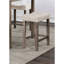 Table à manger à hauteur de comptoir transitionnelle 5 pièces avec table grise et 4 tabourets rembourrés beiges