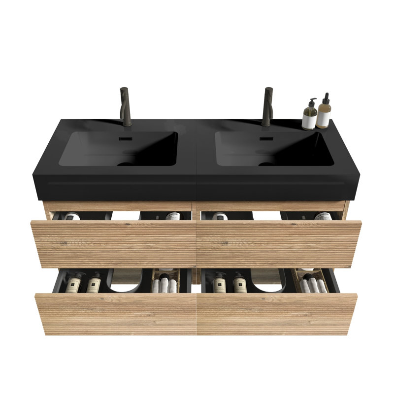 Meuble-lavabo 48 po avec lavabo en quartz et tiroirs souples