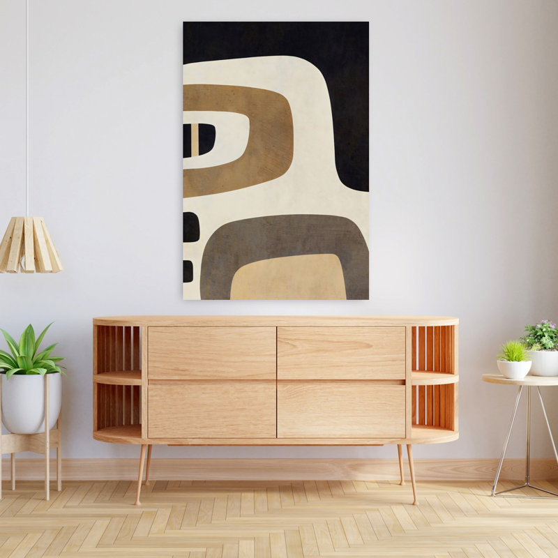 «Geometric 2 Abstract Contemporary Elegant», art mural, 48" H x 32" W