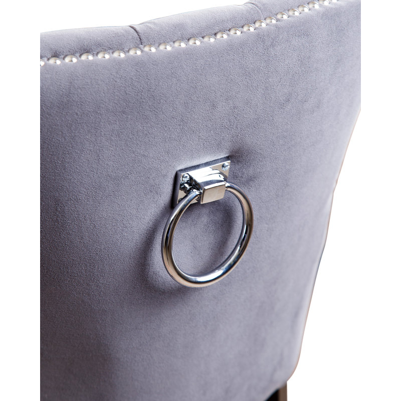 Tabouret de bar 30 po Mejia, Velours gris orageux