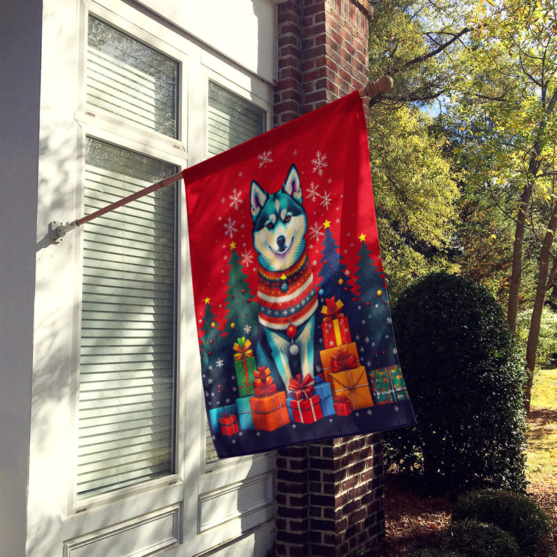 Drapeau de maison de Noël en polyester double face H 40 po x l 28 po