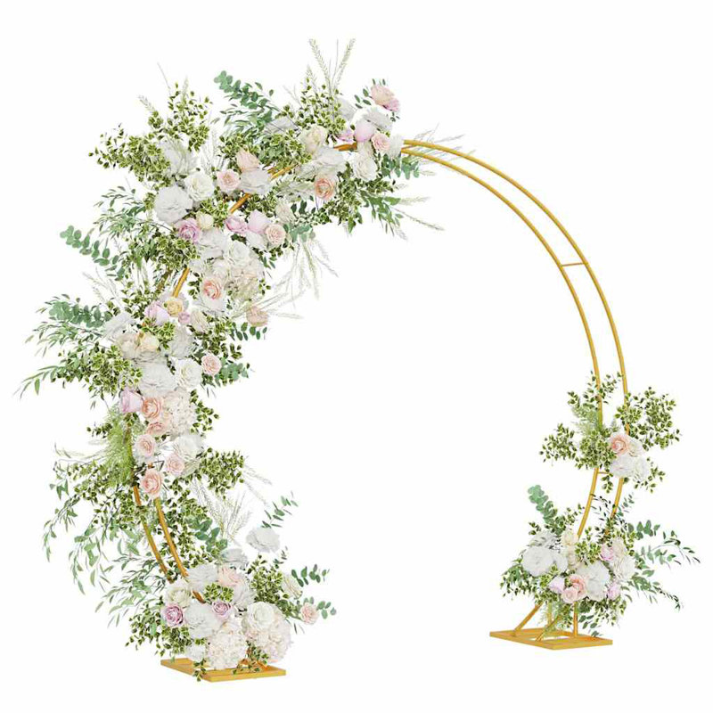 220cm W x 45cm D Steel Arbour, Gold
