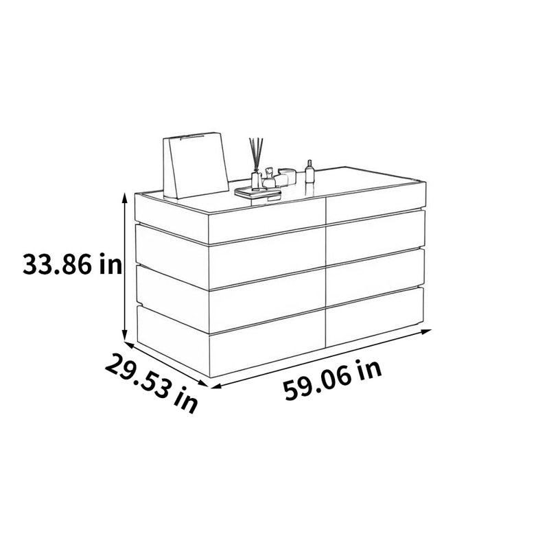 Simple Jewelry Storage Dresser Drawers Cabinet, Gray/Walnut