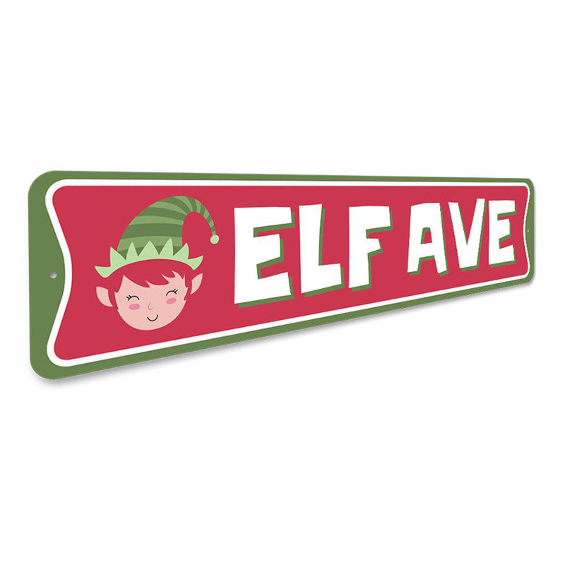 Plaque en aluminium Elf Avenue, H 6 po x l 24 po x P 0,06 po