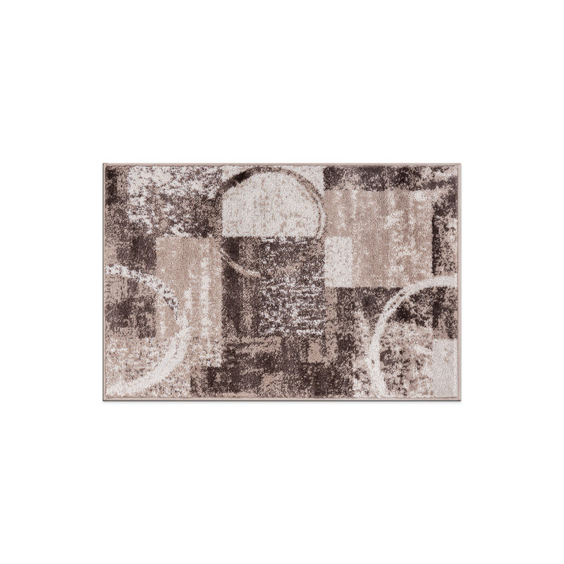 Fanton Modern Abstract Performance Gray/Ivory/Blue Area Rug, Rectangle 8'8" x 12', Brown