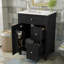 Meuble-lavabo avec porte en verre / tablettes réglables / et trois tiroirs / meuble-lavabo-113435681