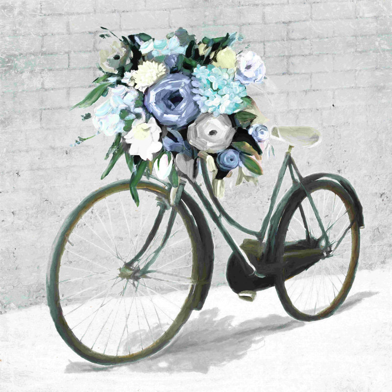 Mur de bicyclette floral, H 12 po x l 12 po