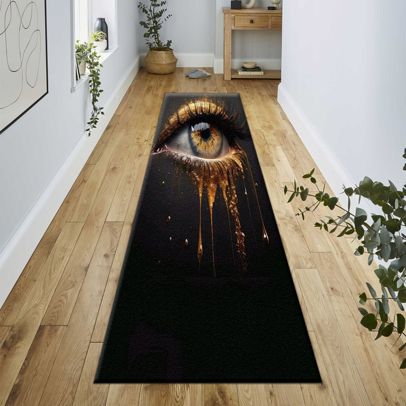 Chic Non Woven Soft Type Printed Rug with Intricate Geometric Design for enhancing Home Decor Appeal, Rectangle 2'4" x 3'3"