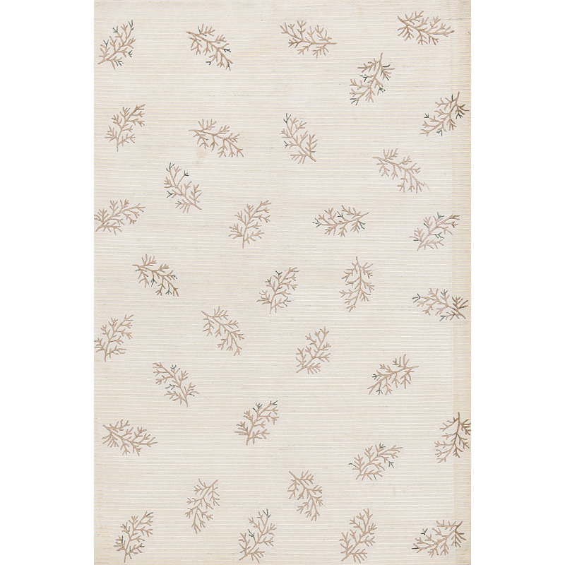Hand-Knotted High-Quality White Area Rug