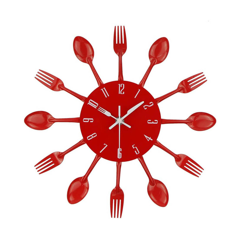 Metal Wall Clock, Red