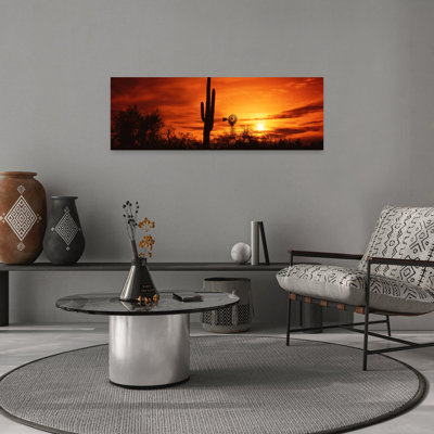 Usa, Arizona, Sonoran Desert, Sunset Abstract Contemporary Cactus Landscape Sunset Wall Art