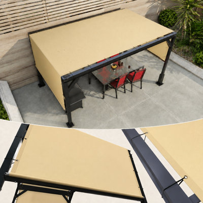 Toile de remplacement imperméable pour pergola ColourTree, tissu bloquant les rayons UV de 260 g / m² avec tiges en acier inoxydable, qualité commerciale pour patio extérieur