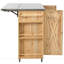 Îlot de cuisine en bois avec plateau en acier inoxydable-202948207